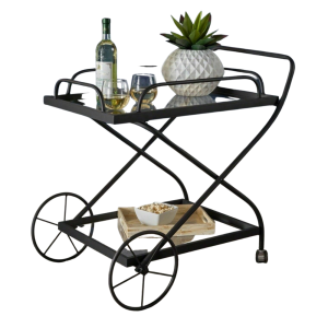 Vintage Rolling Indoor Liquor Wine Beverage Bar Cart