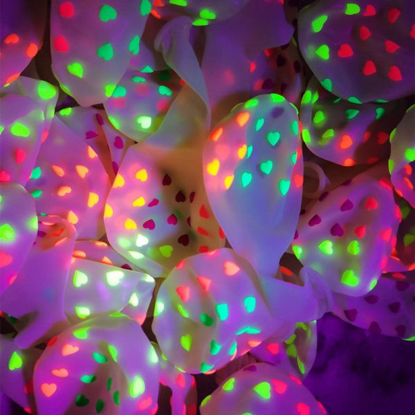 Fluorescent 12Inch 2.8G Transparent Wave Point Balloon