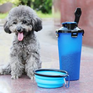 2 In 1 Pet Water Bottle Dispenser Travel Portable Dog Cat Drinking Silicone Bowl