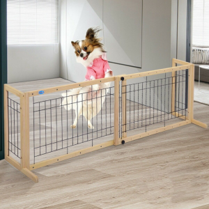 Solid Wood Indoor Freestanding Adjustable Pet Gate 21