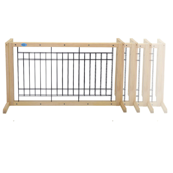 Solid Wood Indoor Freestanding Adjustable Pet Gate 21"