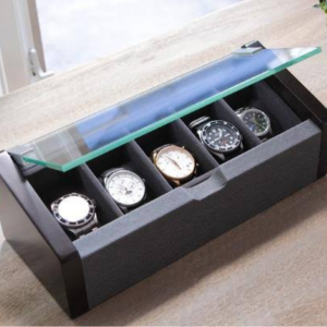 Premium Modern Luxury Watch Holder Display Box With Glass Top