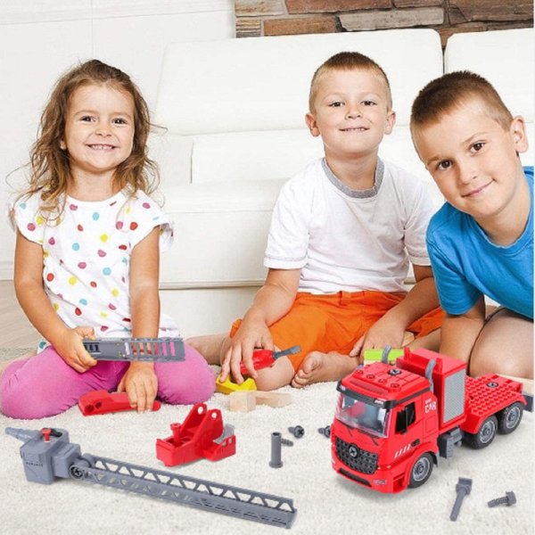 Realistic Kids Diy Fire Engine Truck Toy