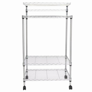 Spacious White Kitchen Bakers Shelf Rack With Storage