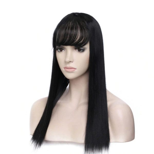 Women'S Natural Synthetic Clip On Hair Topper With Bangs