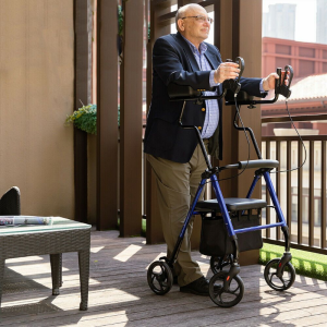 Premium Standing Upright Senior Walker With Seat