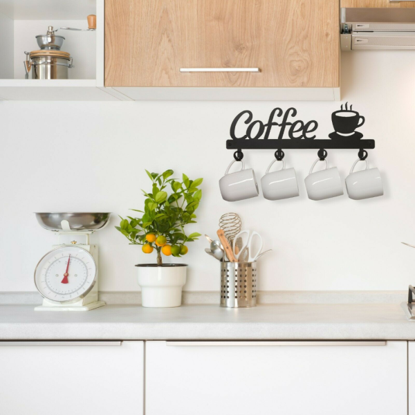 Spacious Wall Mounted Coffee Mug Holder Rack