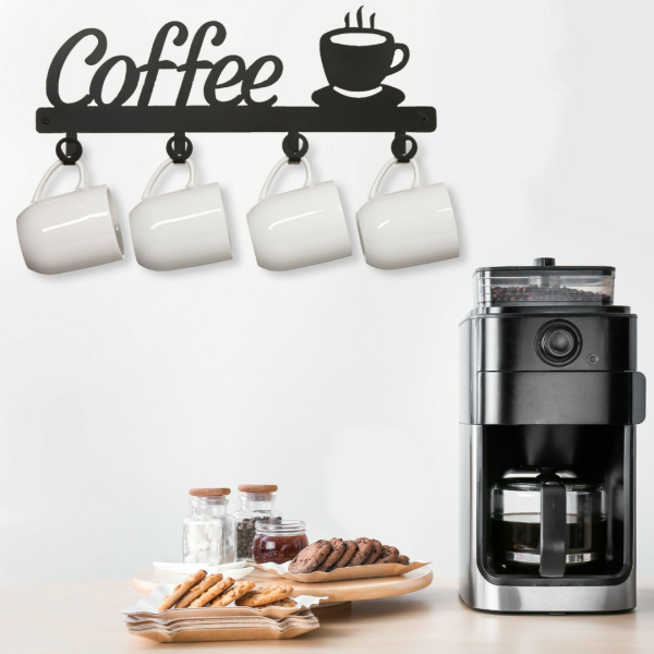 Spacious Wall Mounted Coffee Mug Holder Rack