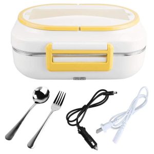 Three-Grid Electric Heating Lunch Box Food Heater For Vehicle Or Office