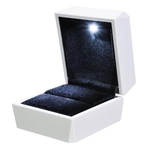 Led Ring Box Jewelry Storage Display Case Illuminate Gift Box