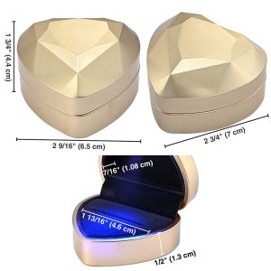 Heart Shaped Ring Box With Light Jewellery Box