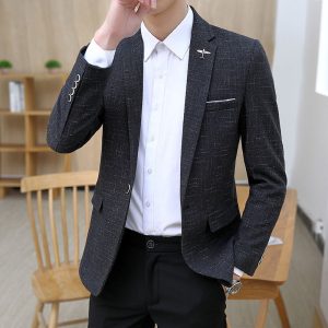 Thin Slim-Fit Dark Pattern Jacket