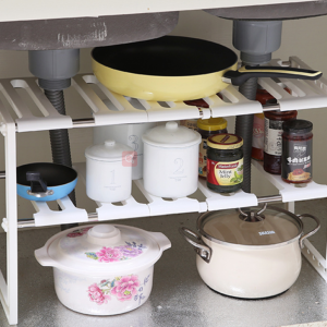 Under Sink Expandable Shelf Organizer