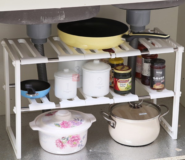 Under Sink Expandable Shelf Organizer