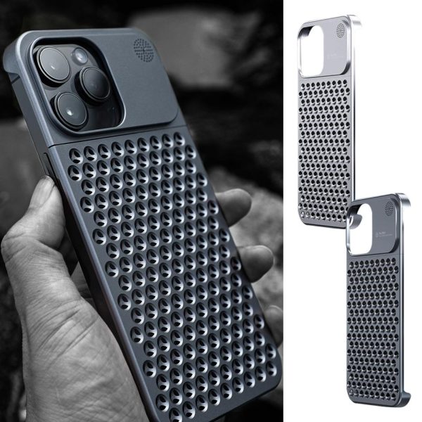 Aluminum Alloy Phone Case Hollow Heat Dissipation Anti-Fall Full Body Shockproof