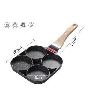 Four-Hole Non-Stick Small Flat Bottom Fried Egg Dumpling Pot