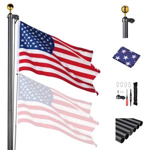 30Ft Aluminum Sectional Flagpole W/ Us Flag