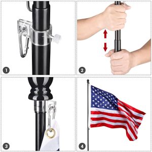 6Ft Flag Pole Telescoping Flagpole Kit