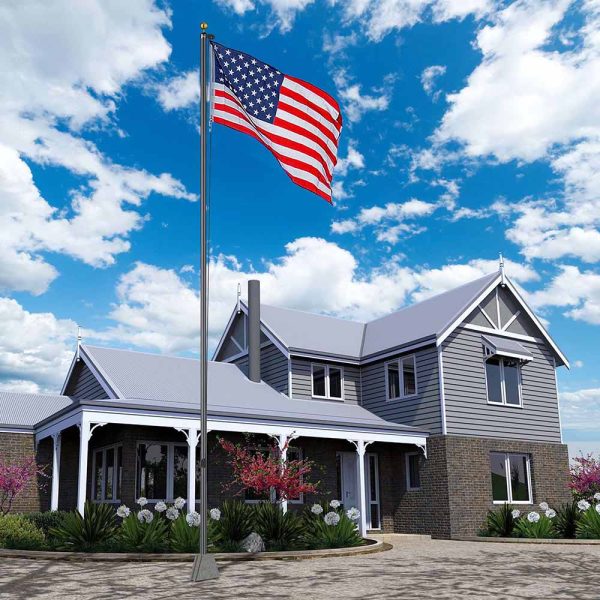 30Ft Aluminum Sectional Flagpole W/ Us Flag