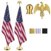 6 Ft Indoor Flag Poles With Stand Set Of 2(Ball Eagle Options)