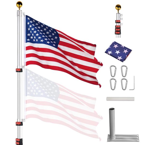 Telescoping Flagpole With Tire Mount (20Ft,25Ft,30Ft Options)