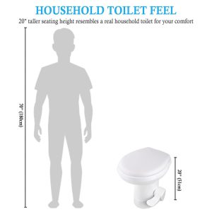 Travel Gravity Flush Rv Toilet Pedal Flush Hdpe High Profile