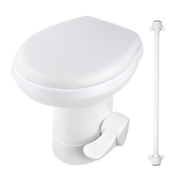 Travel Gravity Flush Rv Toilet Pedal Flush Hdpe High Profile