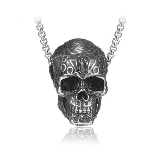 Titanium Steel Skull Men'S Necklace