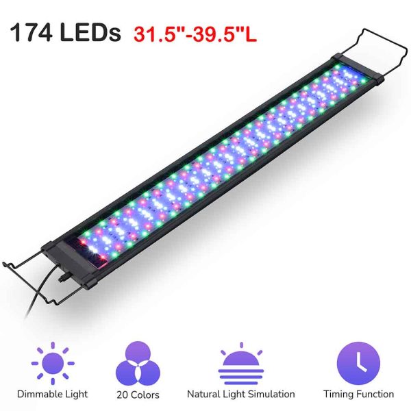 Aquabasik Led Aquarium Lights Plants Reef 32-39 Fish Tank Rgbw