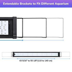 Aquabasik Led Aquarium Lights Plants Reef 44-55 Fish Tank Rgbw