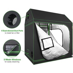 Roof Cube Grow Tent With Tray & Window 5X5X6Ft