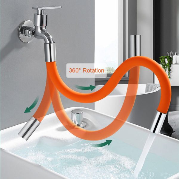 Universal Faucet Extension Extender Bathroom 360 Rotation Adjust Bending Faucet Splash-Proof