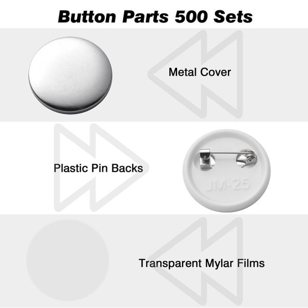 Backpack Pins Badge Parts 500Ct/Pack (1, 1 1/4, 2 1/4 Options)