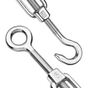 M6 Hook & Eye Turnbuckle 6Pcs Duty Wire Rope Tension