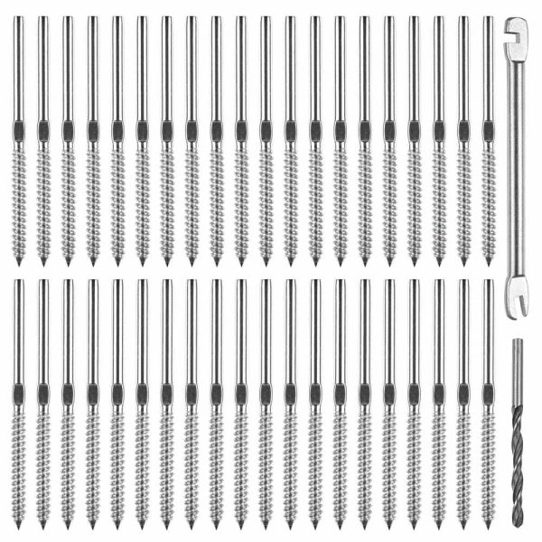 Left & Right Swage Lag Screw Terminal D1/8-3/16 40Ct/Pack