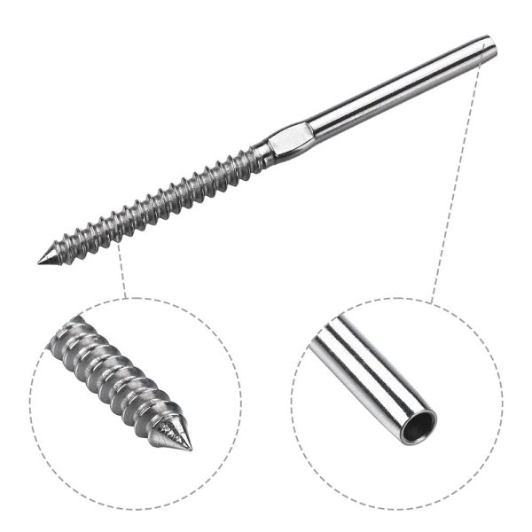 Left & Right Swage Lag Screw Terminal D1/8-3/16 40Ct/Pack