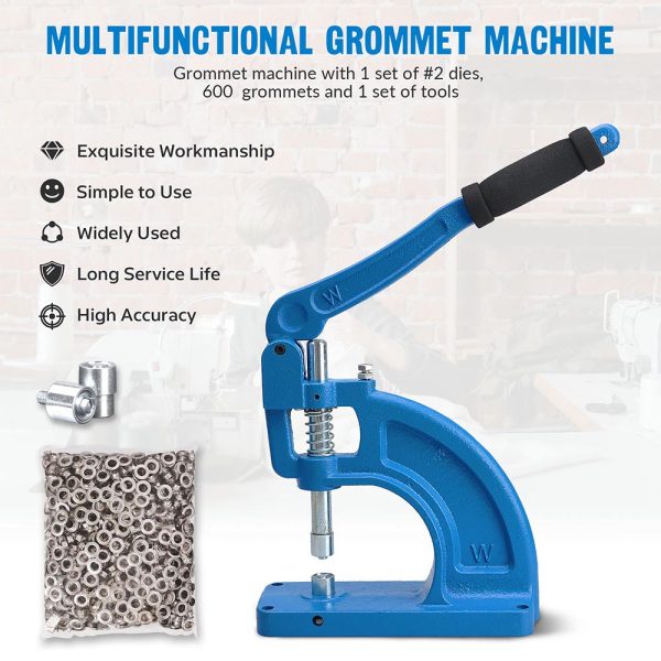 Heavy Duty Hand Press Grommet Machine #2 Die 600 Grommets