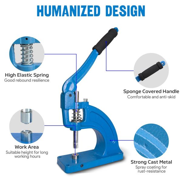 Heavy Duty Hand Press Grommet Machine #2 Die 600 Grommets