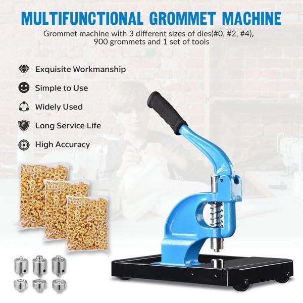 Grommet Machine On Wheels #0 #2 #4 900 Eyelet Grommets