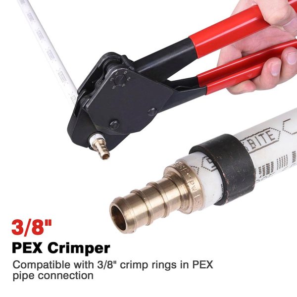 3/8 Pex Crimper Crimping Tool W/ Gauge Red