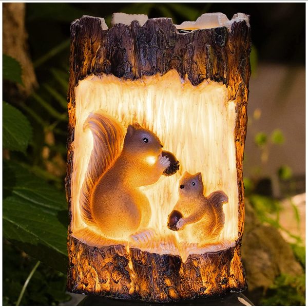 Solar Squirrel, Eagle Animal Statue Doll Lights, Garden Decorative Lights, Waterproof Lawn Decorations