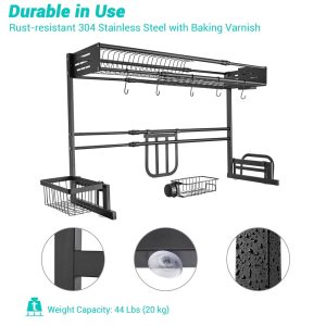 Large Over The Sink Dish Drying Rack 2-Tier (23.6-35.4)