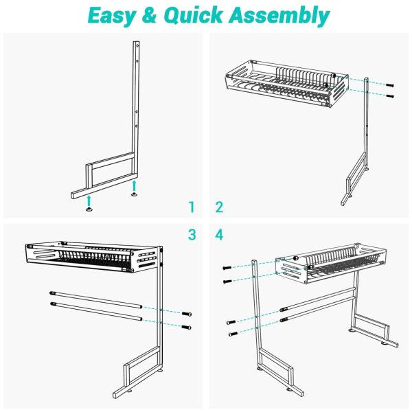 Large Over The Sink Dish Drying Rack 2-Tier (23.6-35.4)