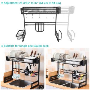 Large Over The Sink Dish Drying Rack 2-Tier (23.6-35.4)