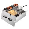 Deep Fryer Commercial Dual Basket 24L/6.4Gal Oil, 5000W