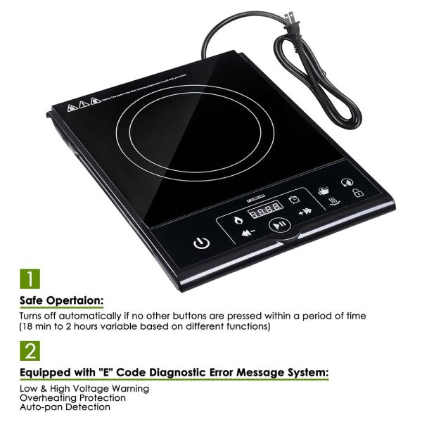 Electric Portable Induction Cooktop - 11.4, 1800W