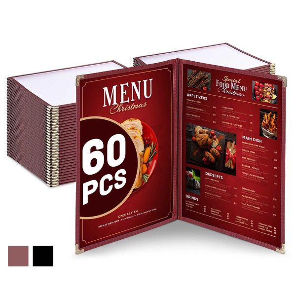 8-1/2X11 Menu Covers Plastic Menu Holders 4 View 60Ct/Pk