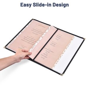 30Pcs 8-1/2X14 Clear Restaurant Menu Cover Folder Double