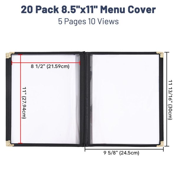 20Pcs 8-1/2X11 Clear Restaurant Menu Cover Folder 10 View