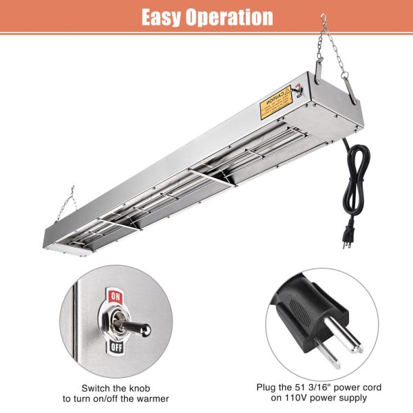 43 In. Food Heater Strip Warmer 110V 1100W